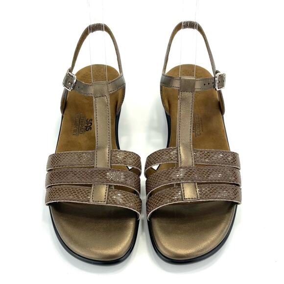 SAS Comfort Sandal Size 9 N Tripad Brown Leather Adjustable Strap Cushioned - Picture 12 of 14